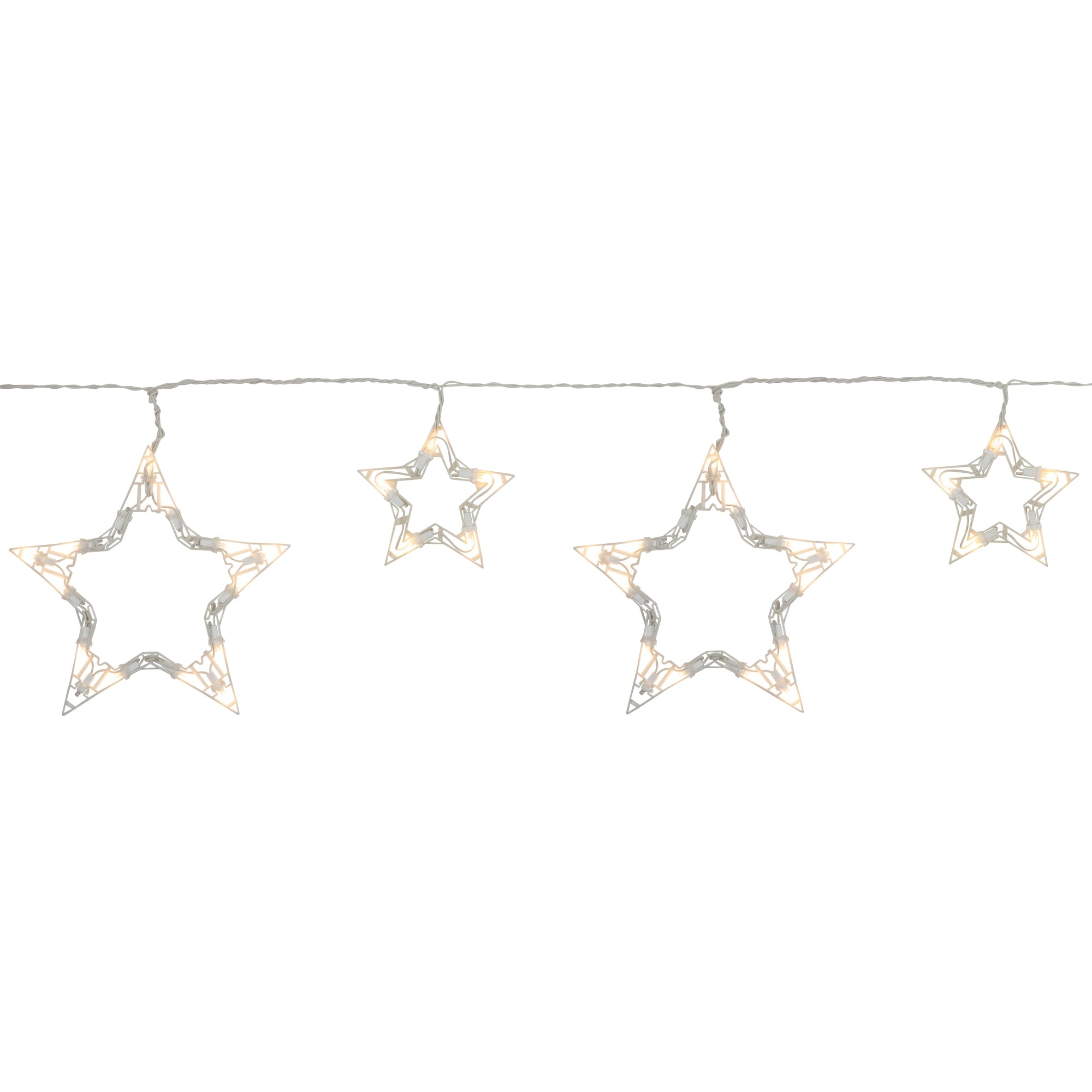 10 Count Clear LED Twinkle Star Icicle Christmas Lights 10.25 ft White Wire - 10.25'