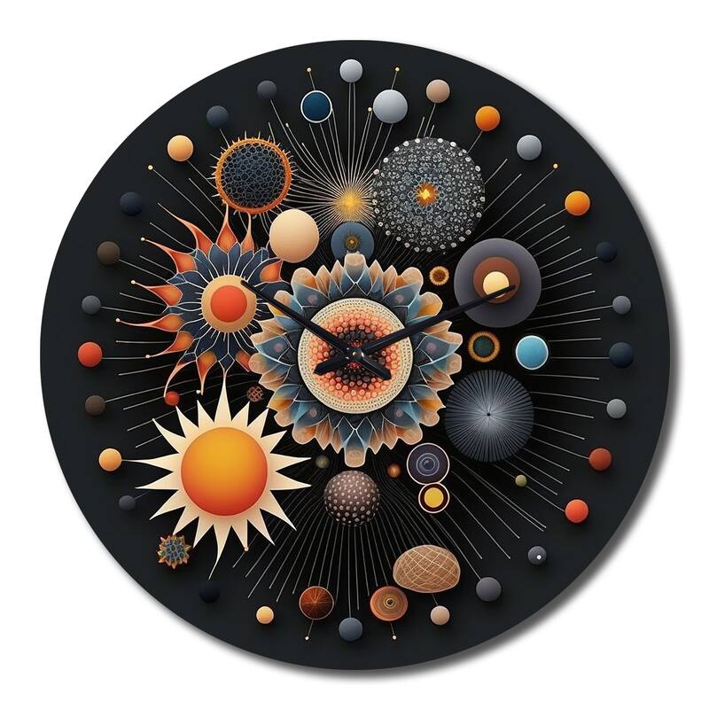 Designart "Geometry Of Spirit Spiritual Abstract V" Modern Geometric Oversized Wall Clock