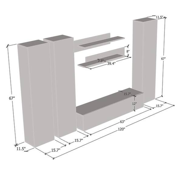 Fly CD1 30TV Wall Mounted Floating Modern Entertainment Center Bed