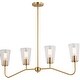 preview thumbnail 1 of 9, Vaxcel Lighting H0285 Beverly 4 Light 36" Wide Linear Chandelier Muted Brass