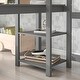 preview thumbnail 7 of 9, Elegant Study Full Loft Bed with built-in desk, Space-saving, Grey