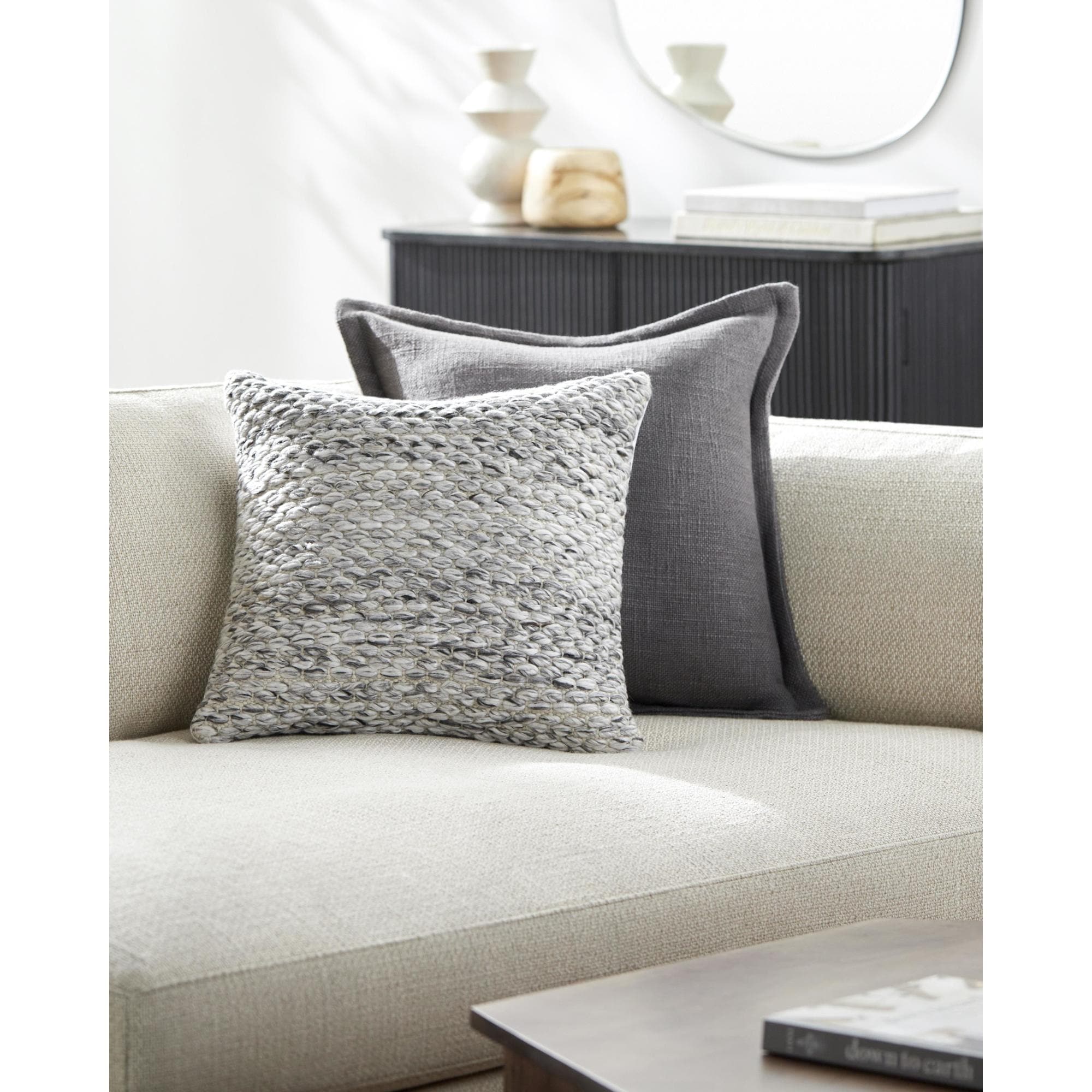 Aislinn Farmhouse Textured Accent Pillow