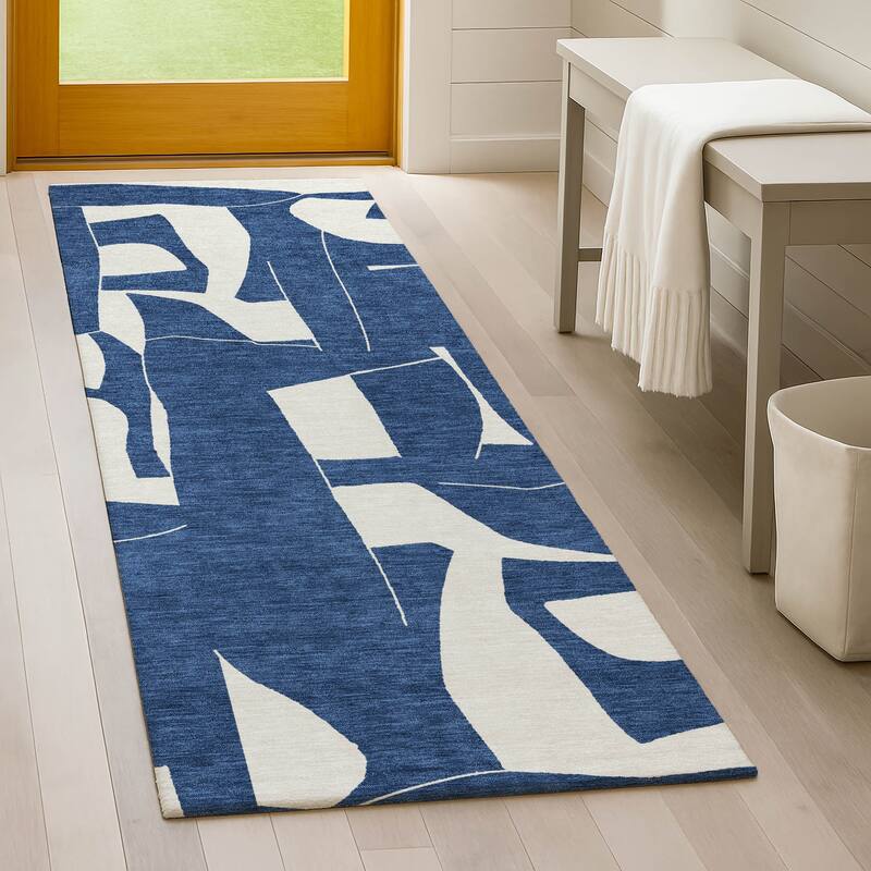 Machine Washable Indoor/ Outdoor Modern Creede Chantille Rug