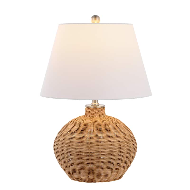 SAFAVIEH Lighting Juana Tropical Coastal Boho Rattan 22-inch Table Lamp - 15 in. W x 15 in. D x 22 in. H
