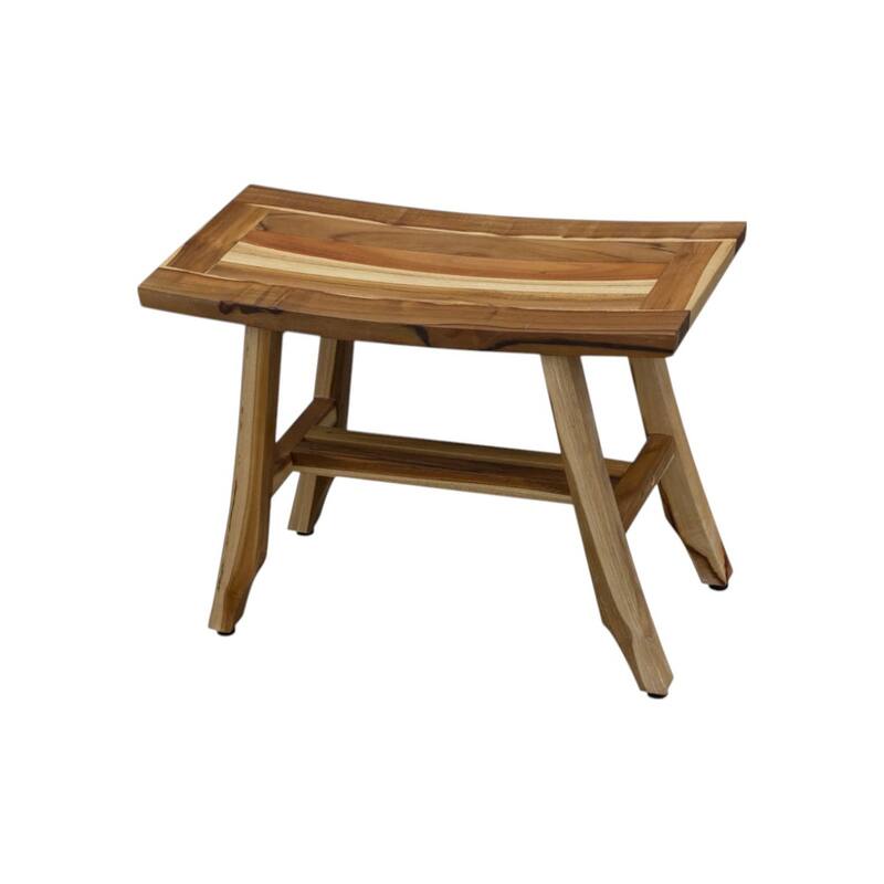 HomeRoots 24" Brown Teak Rectangular Shower Bench