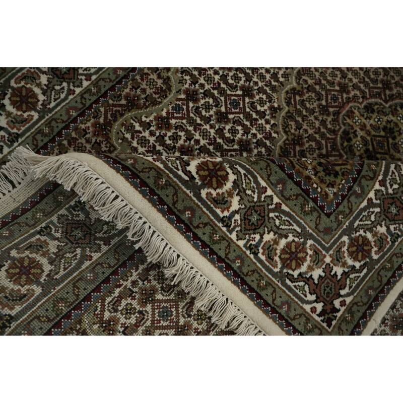 Hand Knotted Oriental 100% Wool Carpet Traditional Floral Beige & Ivories Tabriz-Mahi Area Rug - 6' 0'' X 3' 11''