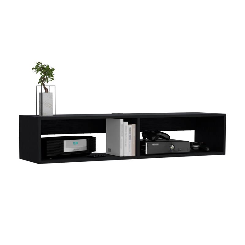 Rockwood Floating TV Stand with Open Storage Shelves