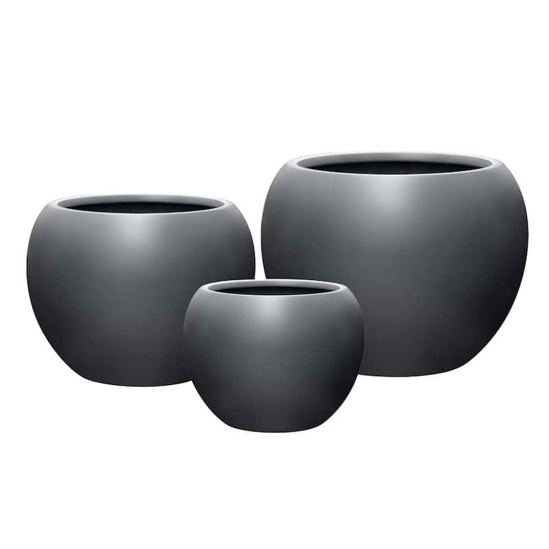 DreamPatio Riverside Fiberstone Composite Ball Planter for Indoor/Outdoor - Smooth Automotive 2K Coating