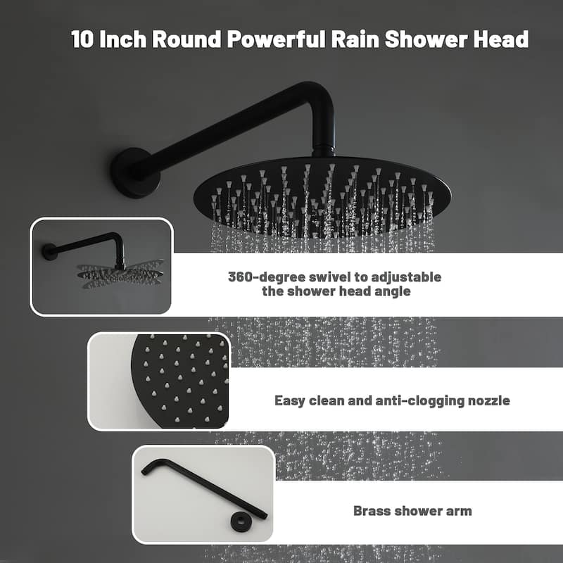 2-Function 10-In Wall Mounted Shower System