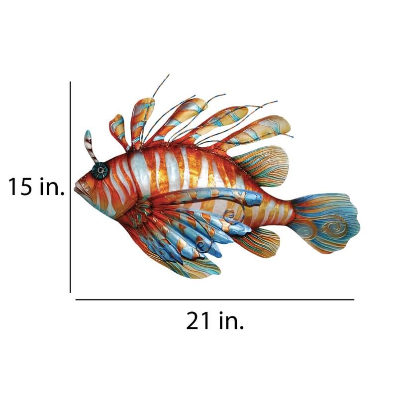 Eangee Handmade Lionfish Capiz Shell Wall Decor Large, 21 x 4 x 15 in.
