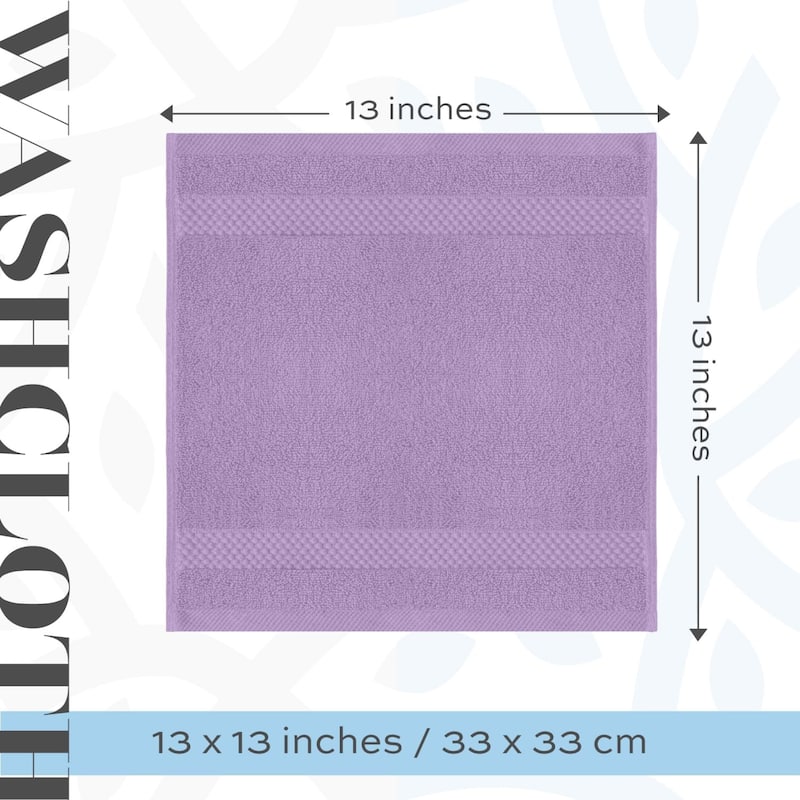 White Classic Luxury Cotton Washcloth 13x13 - Set of 12