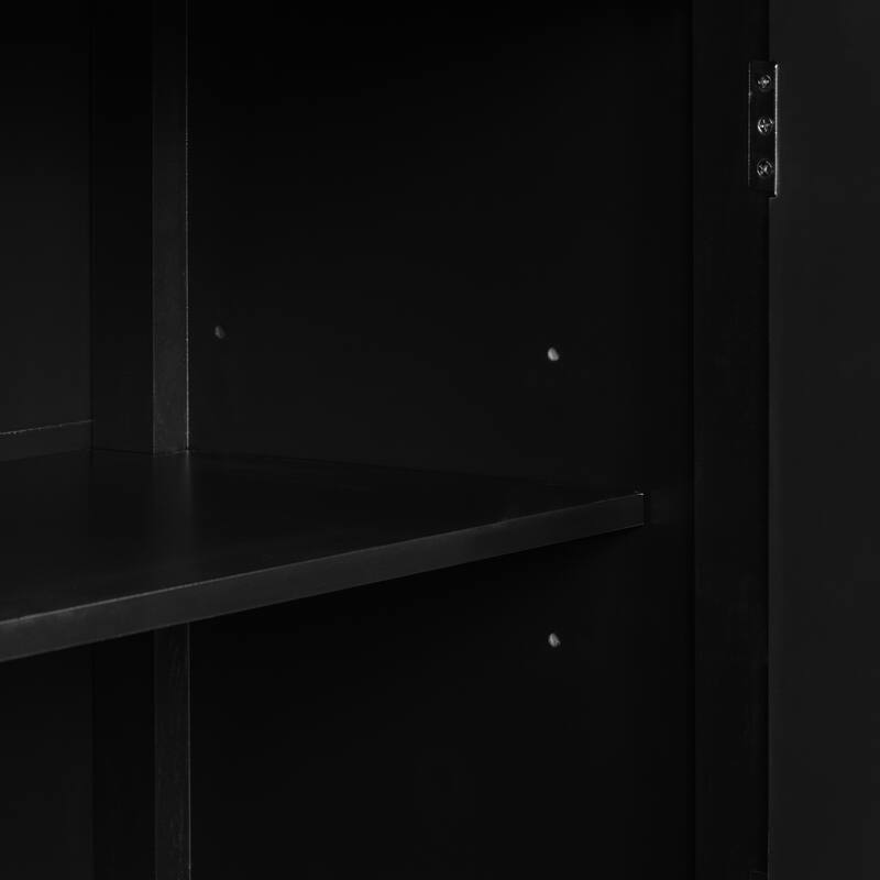 4-Door Buffet Sideboard Accent Storage Cabinet TV Console Table, Black