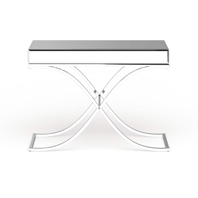 SEI Furniture Olivia Chrome Mirrored Sofa/ Console Table