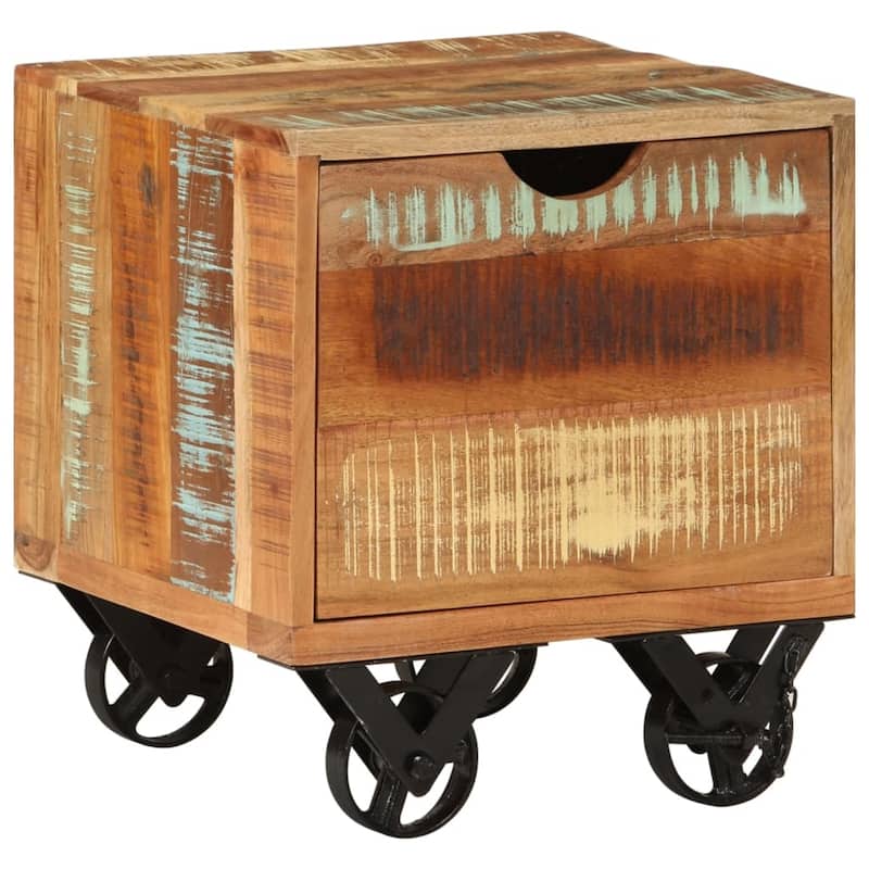 vidaXL Side Table End Table Living Room Coffee Table Solid Wood Reclaimed - 15.7" x 15.7" x 17.7"
