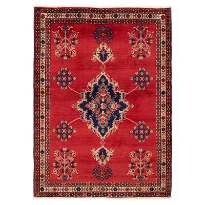 ECARPETGALLERY Hand-knotted Melis Vintage Red Wool Rug - 4'7 x 6'4