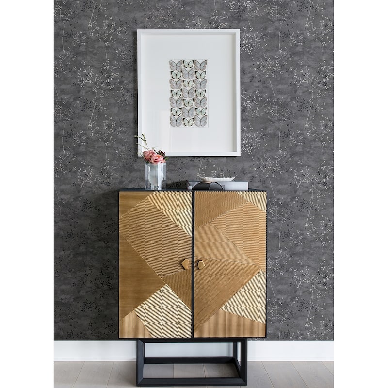 Abstract Gilbert Arian Silver Abstract 33' L X 27.6" W Wallpaper Roll - Sterling