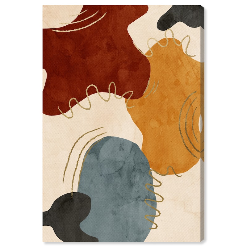 Wynwood Studio 'Shapes in Royal Colors' Abstract Wall Art Canvas Print Paint - Red, White