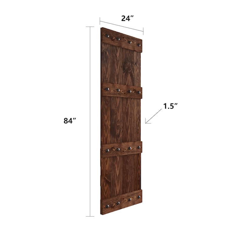 Coast Sequoia 30in./36in./48in./60in./72in. x 84in. Embossing Pine Wood Bi-Fold Barn Door With Sliding Hardware Kit