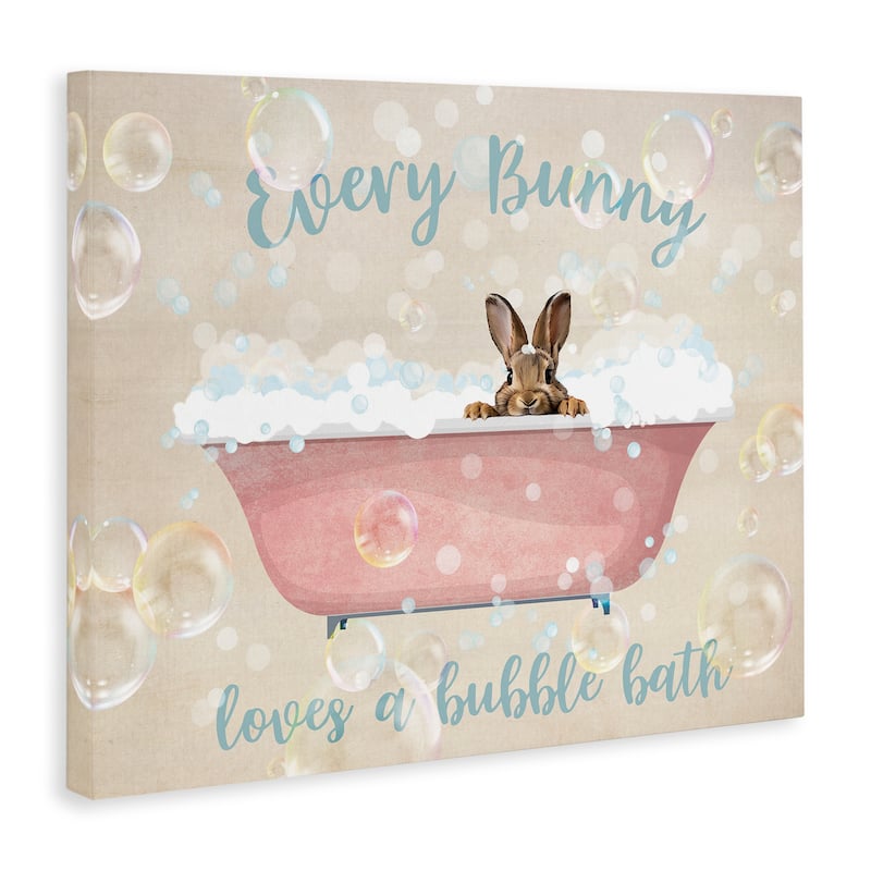 Stupell Every Bunny Loves Baths Canvas Wall Art Design By Susan Arnot