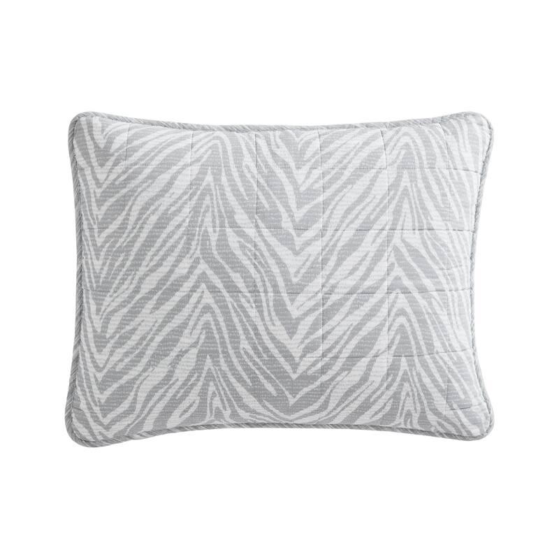 Kenneth Cole Urban Zebra Cotton Grey Quilt Set