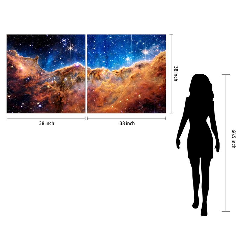 Empire Art Direct the Carina Nebula I,II Printed Tempered Glass Wall Art - Multi-Color