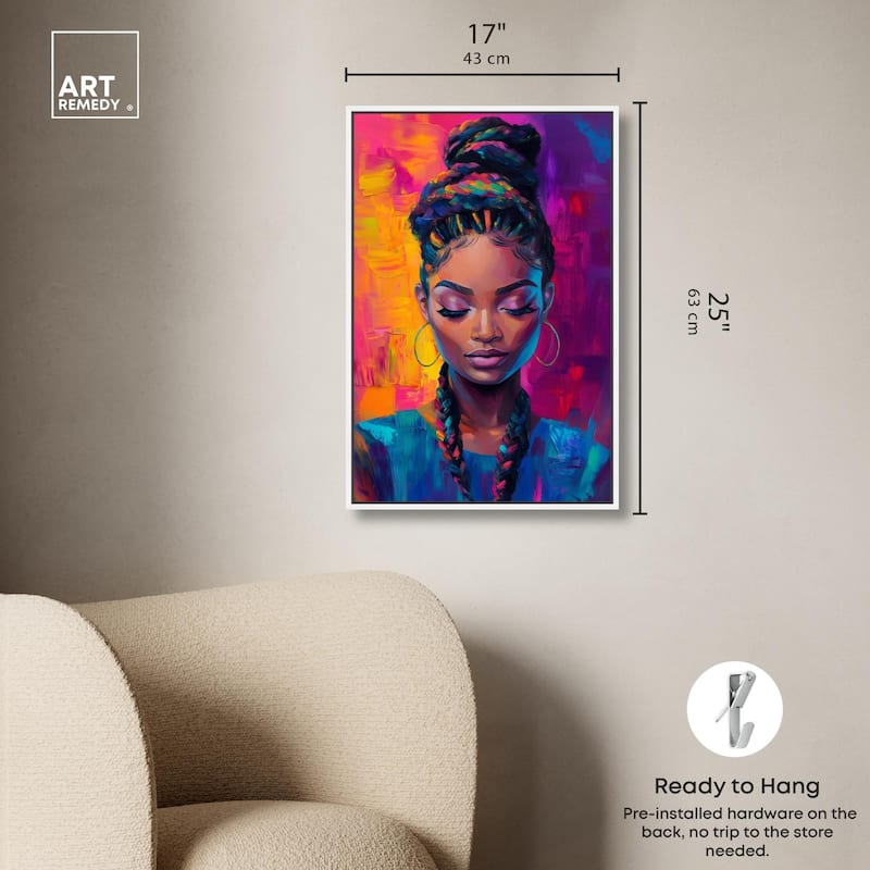 Bold Colorful Braids Canvas by Art Remedy