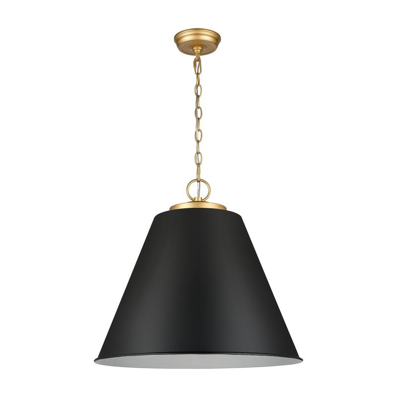 Elk Home Vellus Matte Black With Black Metal Shade 3 Light Pendant
