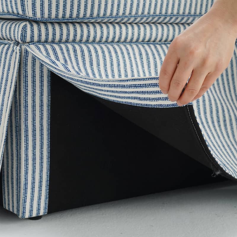2 Set Rectangle Chenille Upholstered Storage Ottoman