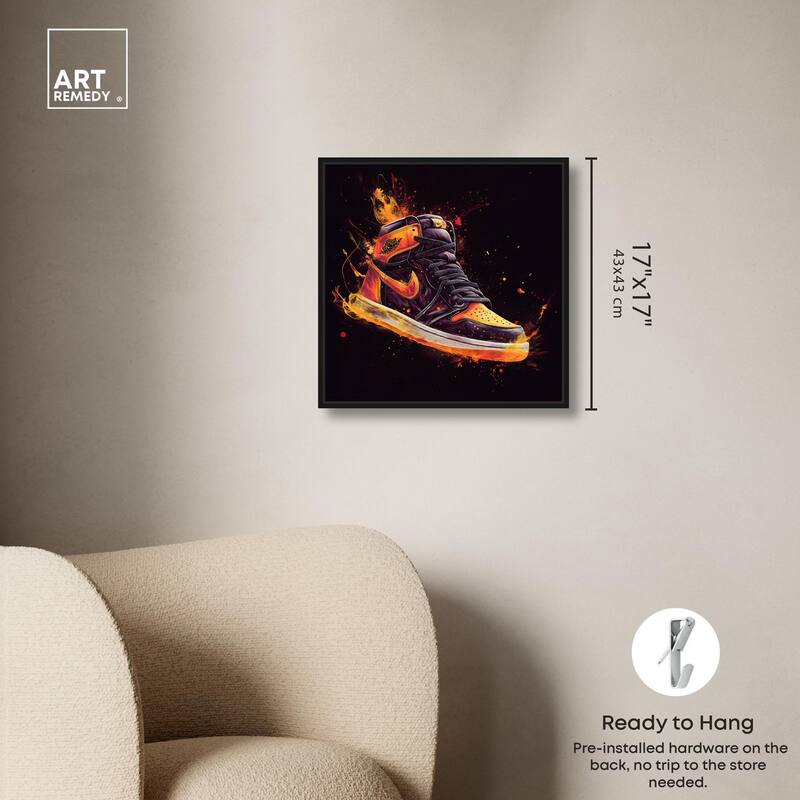 Jumpman on Fire II Canvas by Art Remedy