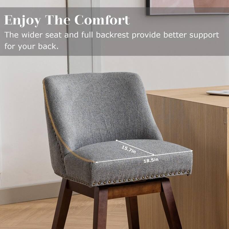 Counter Height Swivel Nail Head Upholstered Barstools Set of 6