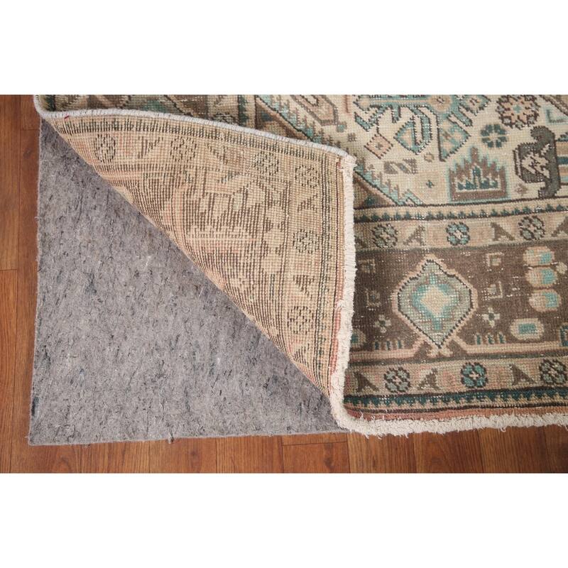 Hand Knotted Oriental 100% Wool Carpet Traditional Medallion Peach Tabriz Area Rug - 9' 9'' X 6' 5''