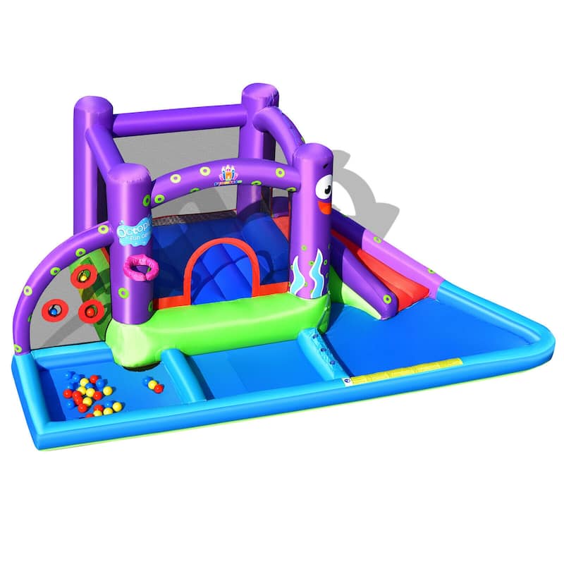 Gymax Inflatable Water Slide Castle Kids Bounce House w/ Octopus Style - See Details