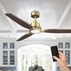 preview thumbnail 18 of 18, Parrot Uncle 56" Transitional Brass Solid Wood Diammable Ceiling Fan with Light and Remote