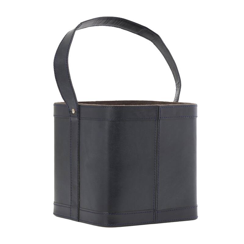 Leather Handmade 4 Bottle Wine Holder with Carrying Handle - Dark Blue, Brown, Red - Roche River Decor