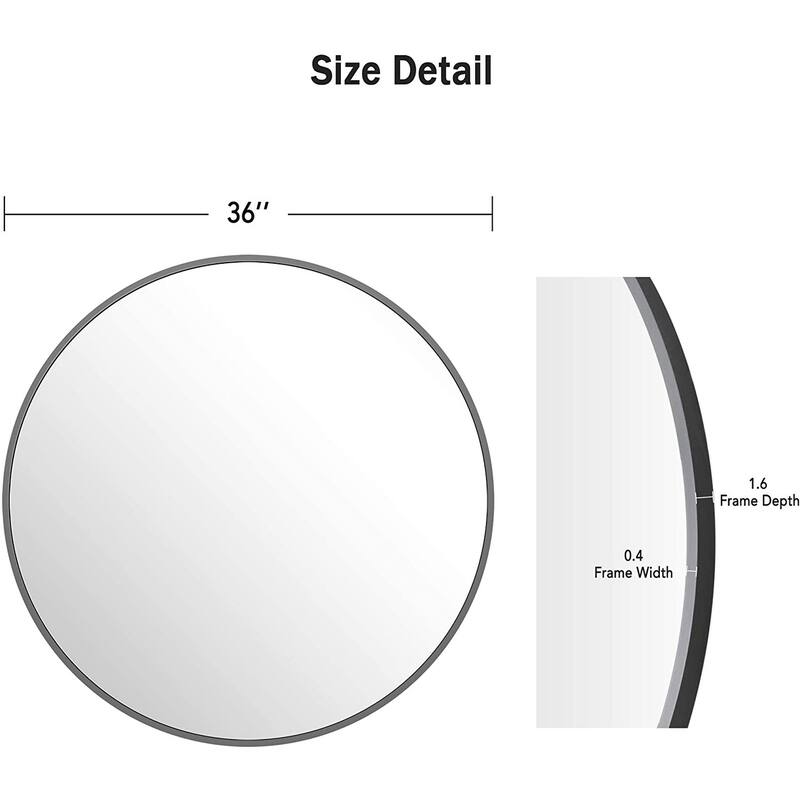 Lumioca Aluminum Alloy Frame Circle Mirror Wall Mounted for Bedroom Bathroom