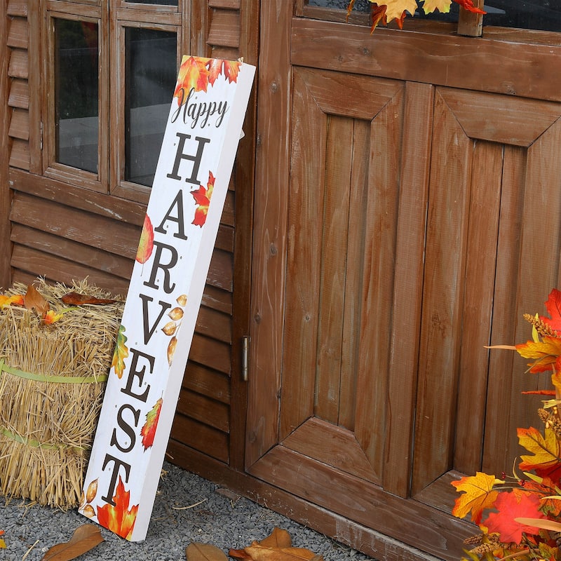 Glitzhome 42"H Fall Lighted Wooden Porch Sign