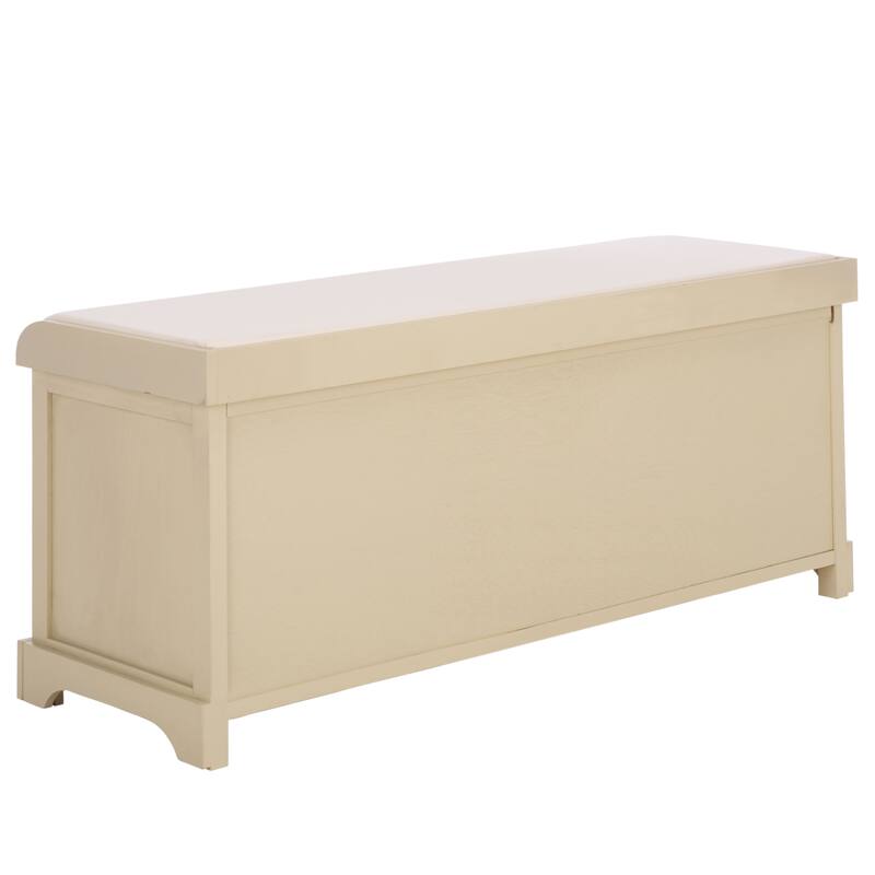 SAFAVIEH Eola Grey/ White Storage Bench - 47" x 16.1" x 19.9" - 47"W x 16"D x 20"H