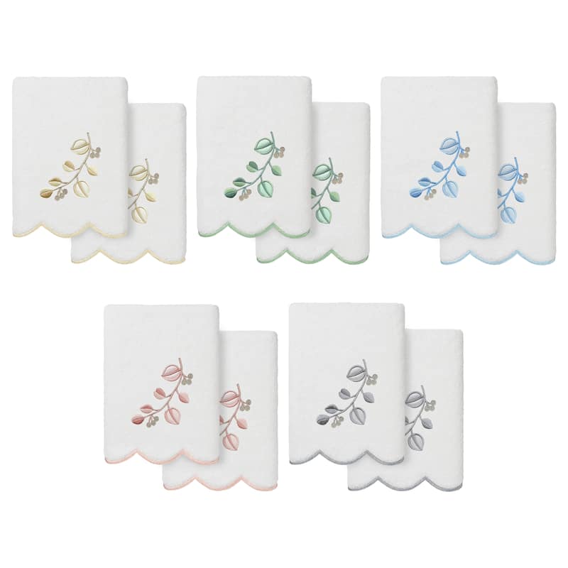 Authentic Hotel and Spa 100% Turkish Cotton WILD BRANCH Scallop Embellished Towel Collection