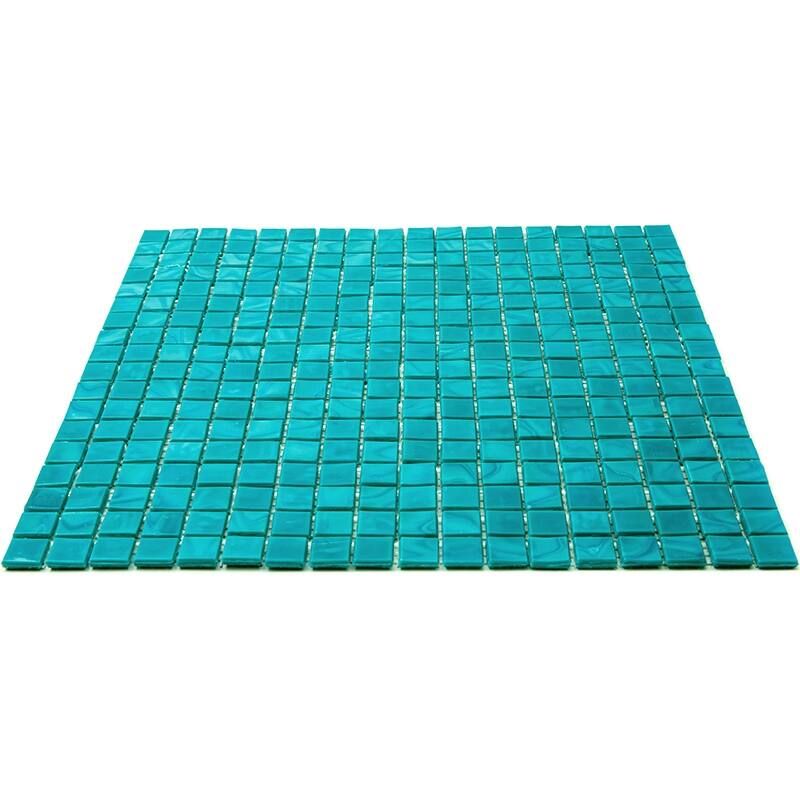 Apollo tile 12" x 12" Skosh Glossy Dark Blue-Green Glass Tile (18.69 sq ft/case) - 20 Pack