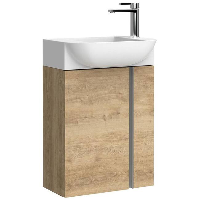 WS Bath Collections Camilia C45 Camilia 18" Wall Mounted Single Basin - Natural Oak