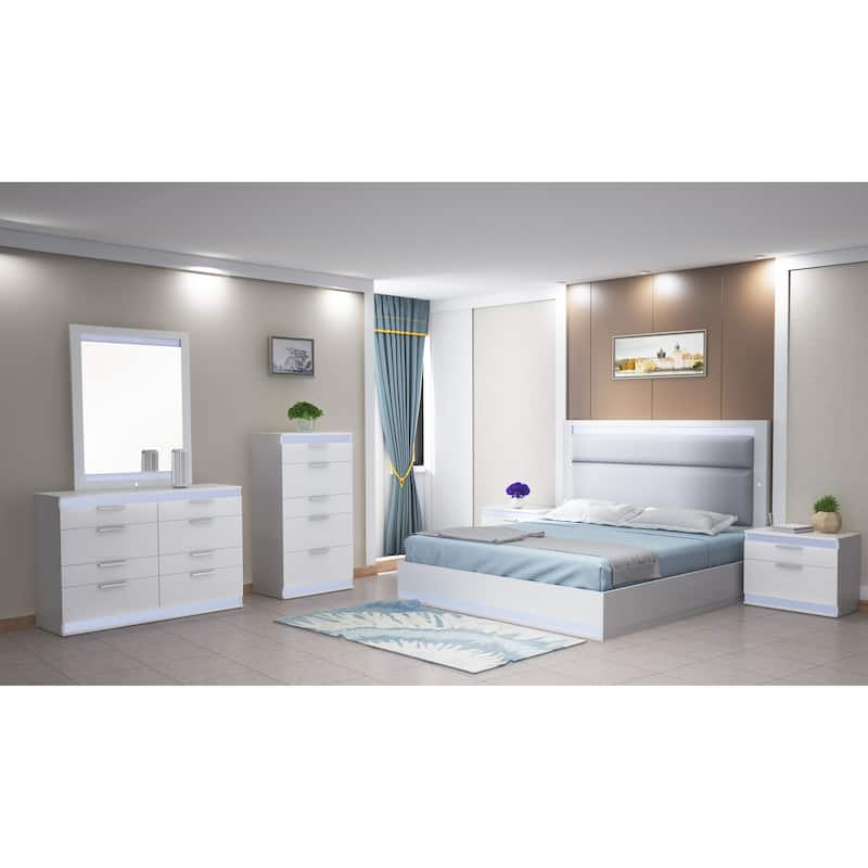 Somette Modern Gloss White 2-Drawer Night Stand