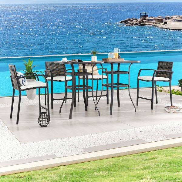 Patio Festival 4Person Bar Height Dining Set with Cushions On Sale