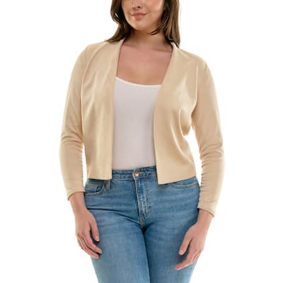 Nicole Miller Faux Suede Collarless Jacket