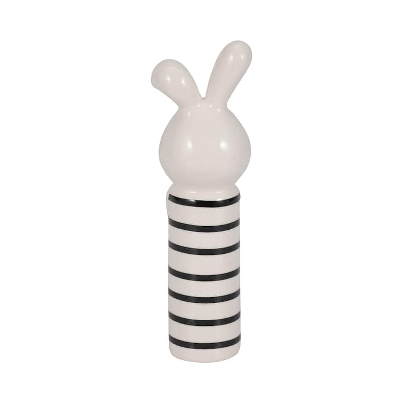Sagebrook Home Lines Bunny With Gold Heart, White/Black