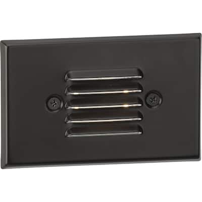 LED Indoor Outdoor Antique Bronze Integrated LED Wall or Step Light - 3.125 in x 1.875 in x 4.875 in