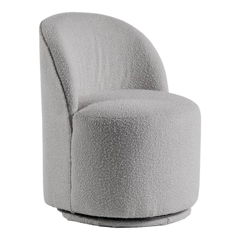Furniture of America Dorimane Modern Boucle Chenille Round Dining Swivel Chair