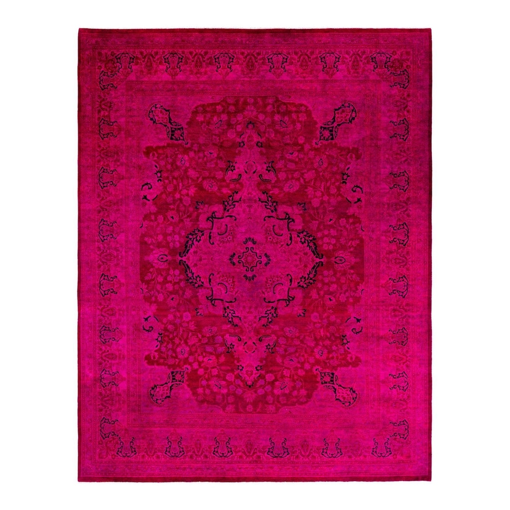 Overdyed, One-of-a-Kind Hand-Knotted Area Rug - Pink - 8' 2" x 10' 3"