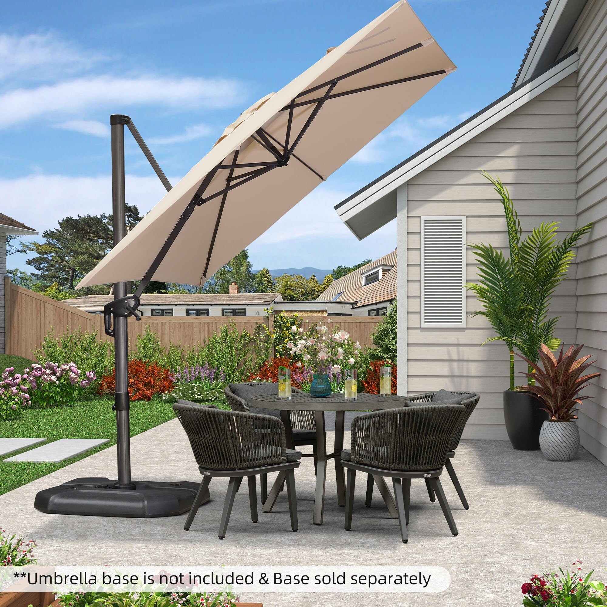 blue umbrella for patio table Double Top Patio Umbrella - Push Button Tilt