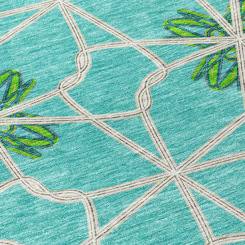 Machine Washable Indoor/ Outdoor Chantille Contempoary Whimsy Rug