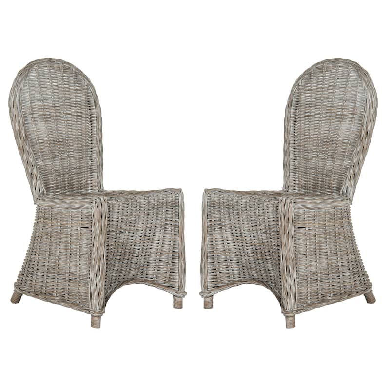 SAFAVIEH Manolica White Washed Dining Chair (Set of 2) - 19.5" x 26" x 40.5" - 20Wx26Dx41H